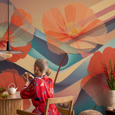 Mural de fotos na parede Flores dos sentidos