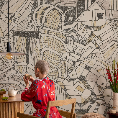 Papel de parede para sala Abstração geométrica