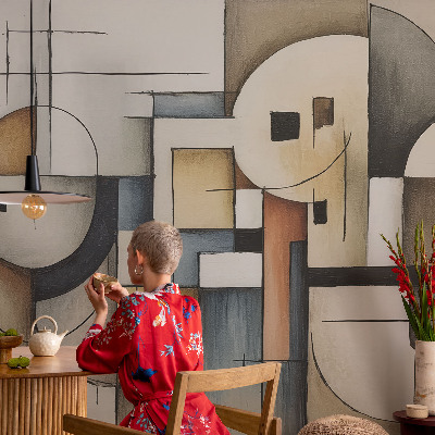 Papel de parede para sala Harmonia geométrica