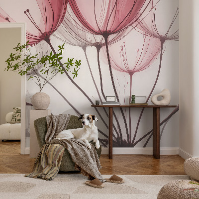 Papel de parede para quarto silhuetas florais