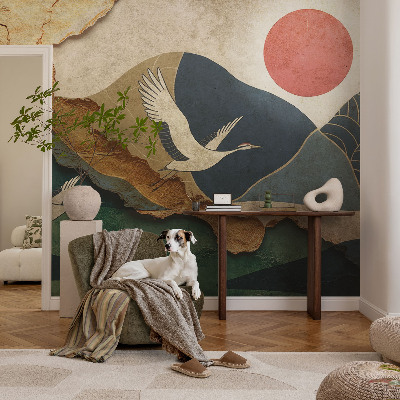 Papel de parede para sala Guindastes do Oriente