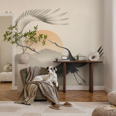 Papel de parede para sala guindastes do leste