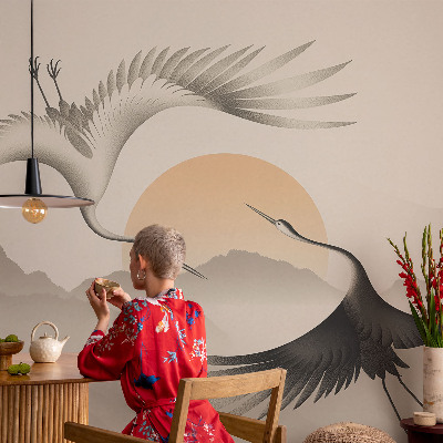 Papel de parede para sala guindastes do leste