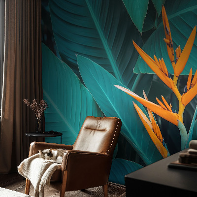 Papel de parede para quarto Flores folhosas