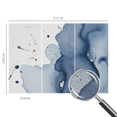 Papel de parede decorativo respingos azul-marinho