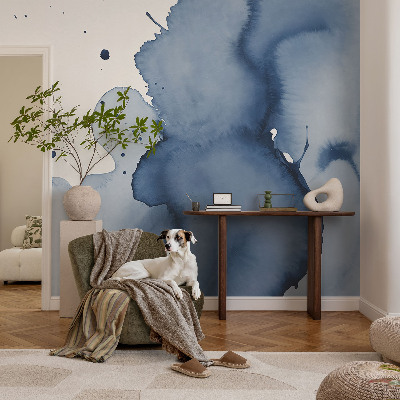 Papel de parede decorativo respingos azul-marinho