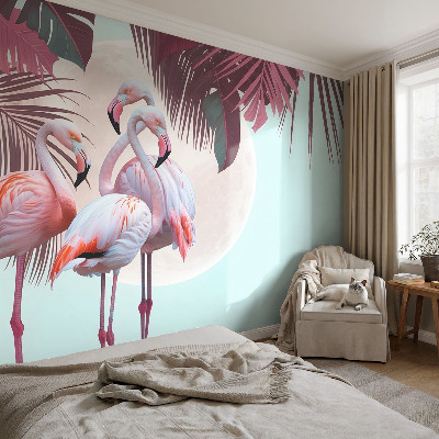 Papel de parede para sala Pássaros exóticos