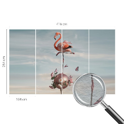 Papel de parede para quarto flamingo elegante