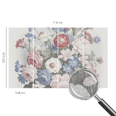 Mural de fotos na parede Buquê colorido