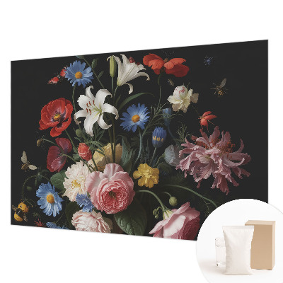 Papel de parede Flores com insetos