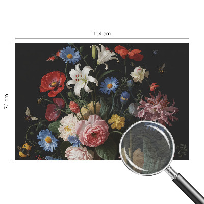 Papel de parede Flores com insetos