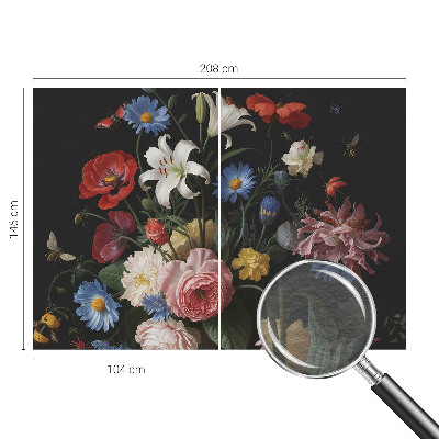 Papel de parede Flores com insetos