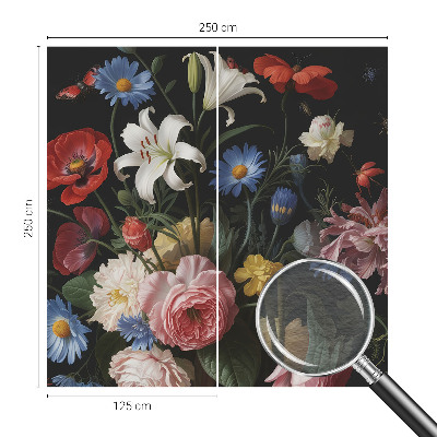 Papel de parede Flores com insetos