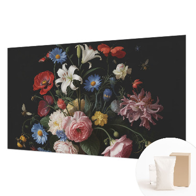 Papel de parede Flores com insetos