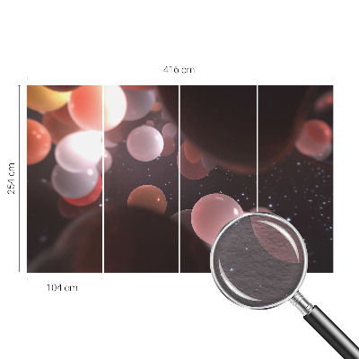 Mural de fotos na parede Bolas espaciais