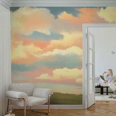 Mural de fotos na parede Céu com nuvens