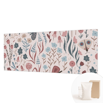 Papel de parede decorativo Flores insetos