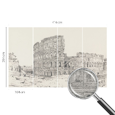 Mural de parede ruínas antigas