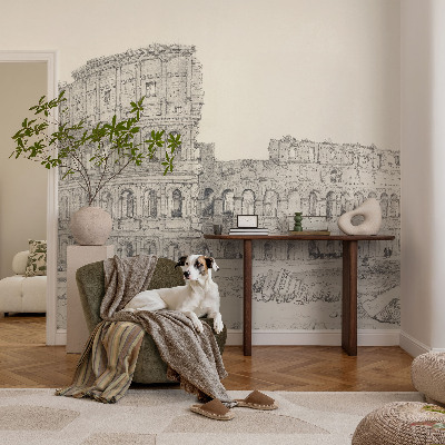 Mural de parede ruínas antigas