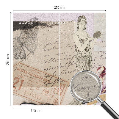 Papel de parede para sala Colagem nostálgica