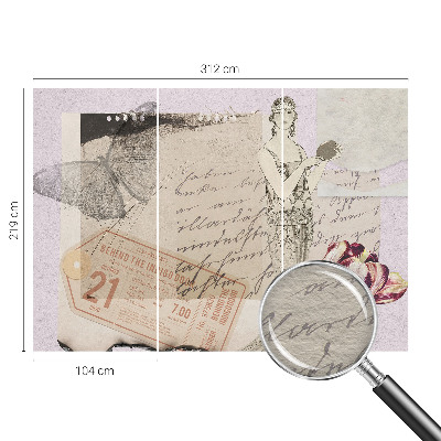 Papel de parede para sala Colagem nostálgica