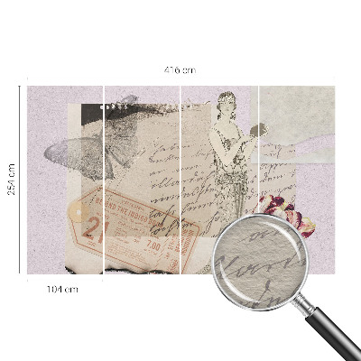 Papel de parede para sala Colagem nostálgica