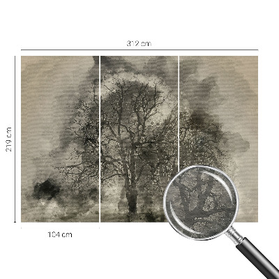 Mural de fotos na parede Árvores misteriosas
