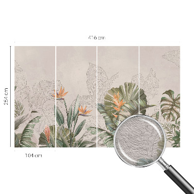 Papel de parede decorativo Flores tropicais
