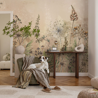 Mural de parede flores rústicas