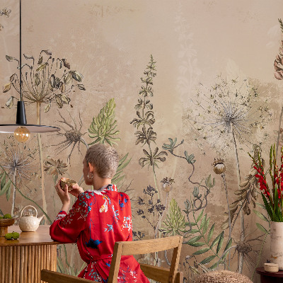 Mural de parede flores rústicas