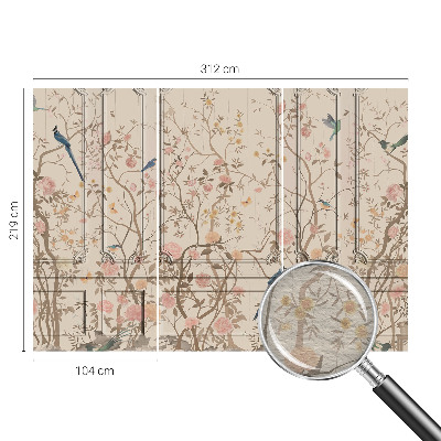 Fotomural Pássaros e flores