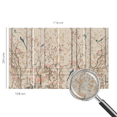 Fotomural Pássaros e flores