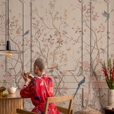 Fotomural Pássaros e flores