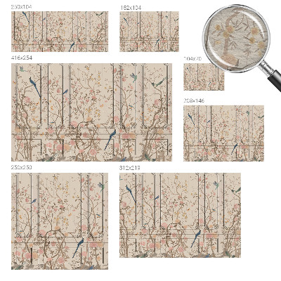 Fotomural Pássaros e flores