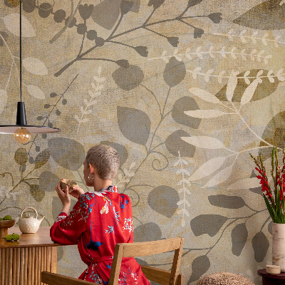 Papel de parede decorativo Folhas de galho
