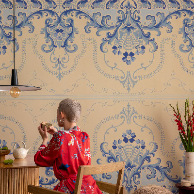 Papel de parede decorativo Enfeites azuis