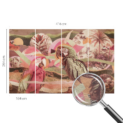 Papel de parede para quarto Pássaros tropicais