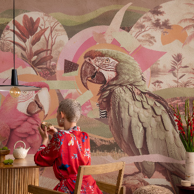 Papel de parede para quarto Pássaros tropicais