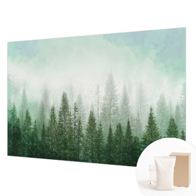 Mural de fotos na parede Lobo na floresta