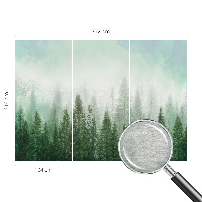 Mural de fotos na parede Lobo na floresta
