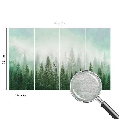 Mural de fotos na parede Lobo na floresta
