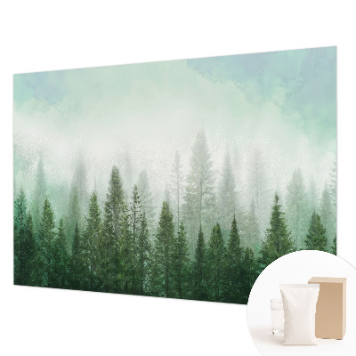 Mural de fotos na parede Lobo na floresta