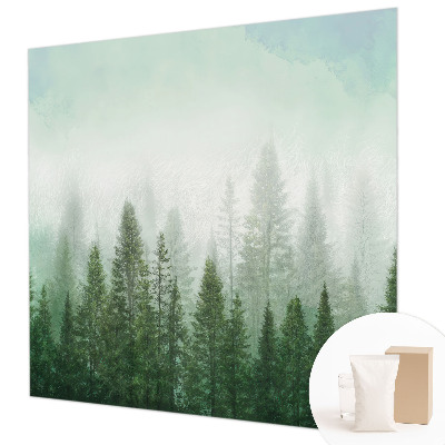 Mural de fotos na parede Lobo na floresta