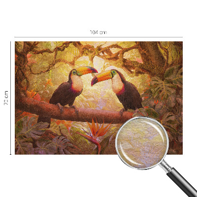 Papel de parede decorativo tucanos coloridos