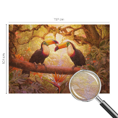 Papel de parede decorativo tucanos coloridos