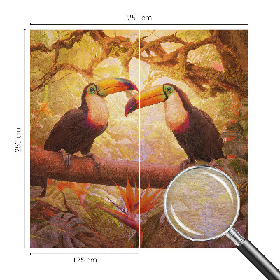 Papel de parede decorativo tucanos coloridos