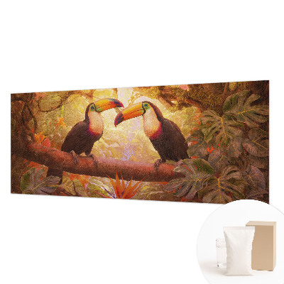 Papel de parede decorativo tucanos coloridos