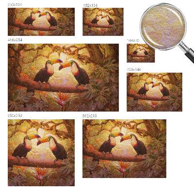 Papel de parede decorativo tucanos coloridos