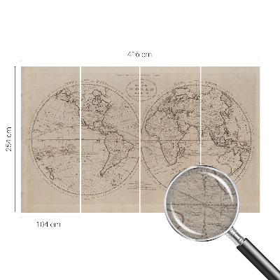 Mural de fotos na parede Mapa antigo