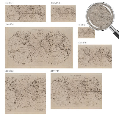 Mural de fotos na parede Mapa antigo